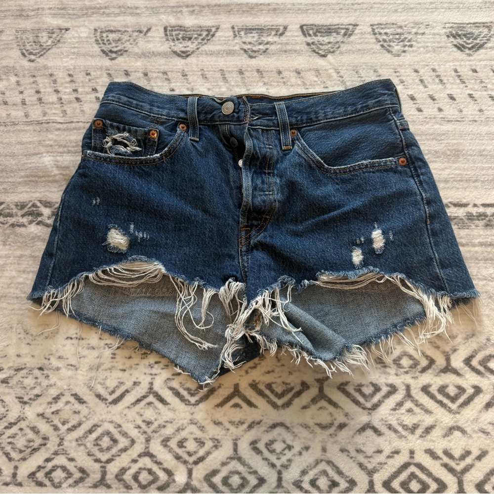 Levi’s 501 Denim Shorts Button Fly Cut-Off